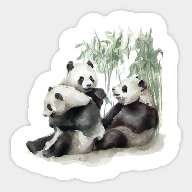 Pandas Sticker by Kira Balan